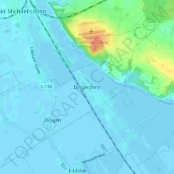 Dingerdonn地形图、海拔、地势