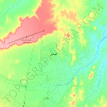 Al `Aqiq地形图、海拔、地势