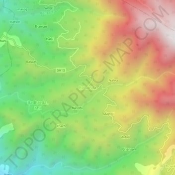 Rohanda地形图、海拔、地势