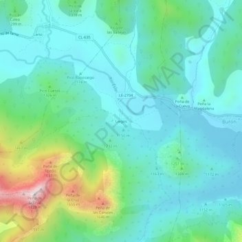 Liegos地形图、海拔、地势
