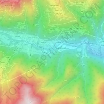 Bellini地形图、海拔、地势