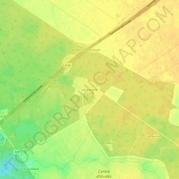 Les Gargails地形图、海拔、地势