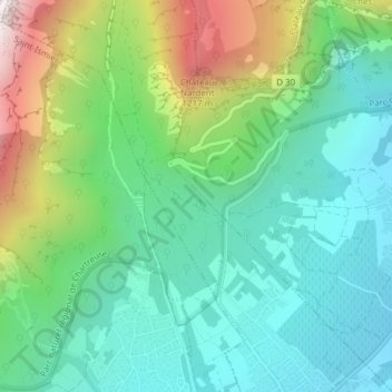 dolmen地形图、海拔、地势