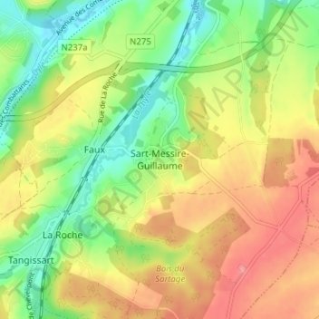 Sart-Messire-Guillaume地形图、海拔、地势