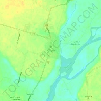 Hualpín地形图、海拔、地势