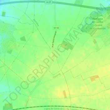 Carrefour de l’Arbre地形图、海拔、地势