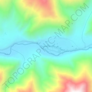 Chumathang地形图、海拔、地势