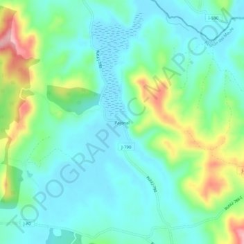 Pajonal地形图、海拔、地势
