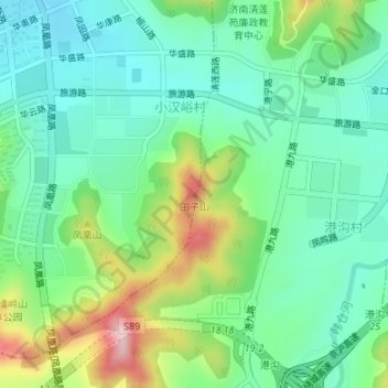 围子山地形图、海拔、地势