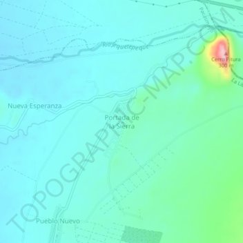 Portada de la Sierra地形图、海拔、地势
