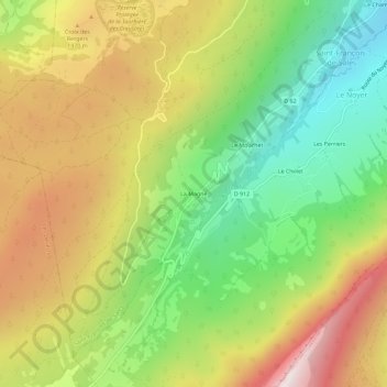 La Magne地形图、海拔、地势