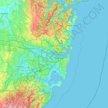 Cockatoo Island地形图、海拔、地势