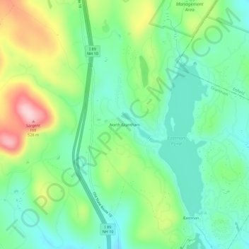 North Grantham地形图、海拔、地势