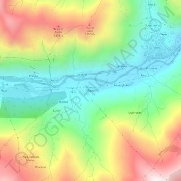 Piani地形图、海拔、地势