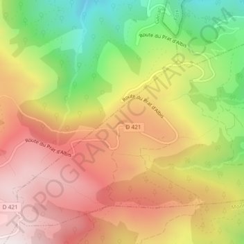 Prat d'Albis地形图、海拔、地势
