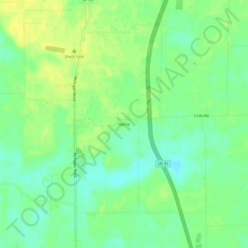 Harris地形图、海拔、地势
