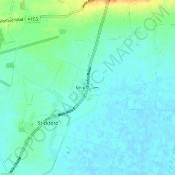 Keal Cotes地形图、海拔、地势