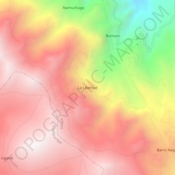 La Libertad地形图、海拔、地势