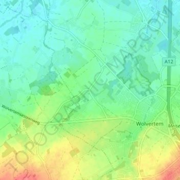 Meuzegem地形图、海拔、地势