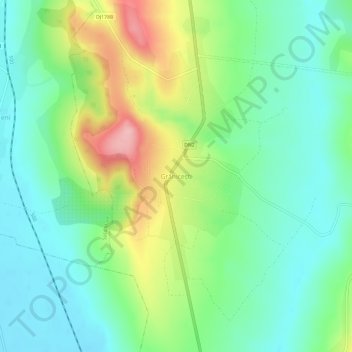 Grănicești地形图、海拔、地势