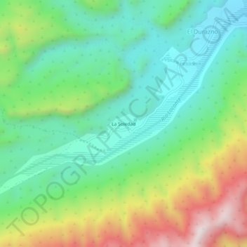 La Soledad地形图、海拔、地势