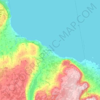 The Blue Mountains地形图、海拔、地势