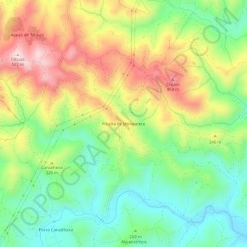 Ribeira de Bemparece地形图、海拔、地势