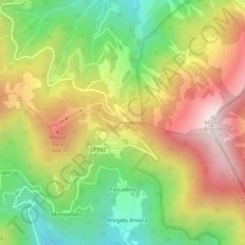 Colle del Lis地形图、海拔、地势