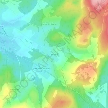 Saint-Igny地形图、海拔、地势