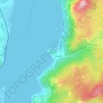 Knatten地形图、海拔、地势