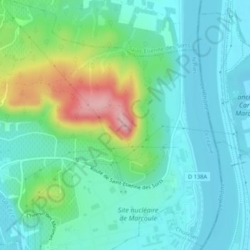 Dent de Marcoule地形图、海拔、地势