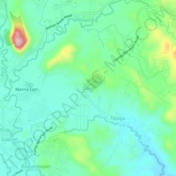 Dalig地形图、海拔、地势