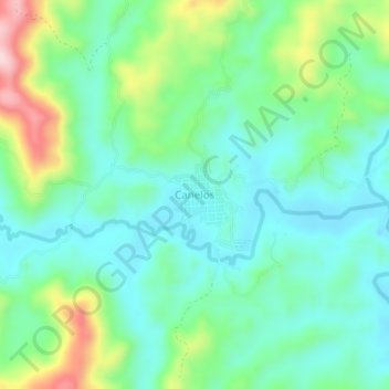 Canelos地形图、海拔、地势