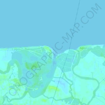 Punta Cogon地形图、海拔、地势