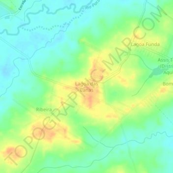 Lagoa das Canas地形图、海拔、地势