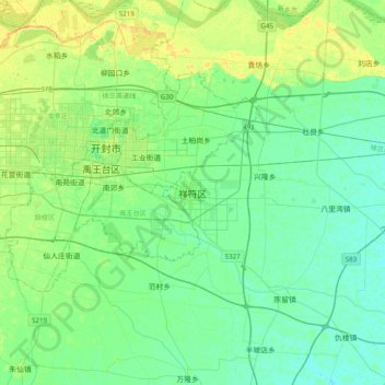祥符区地形图、海拔、地势