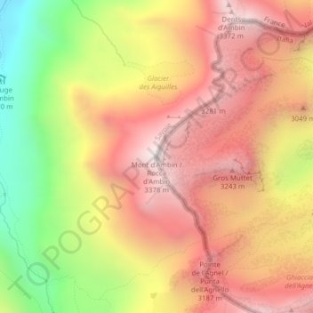 Mont d'Ambin地形图、海拔、地势
