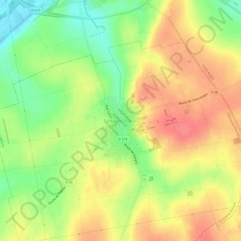 Fontaine-Mâcon地形图、海拔、地势