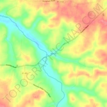 Alonzo地形图、海拔、地势