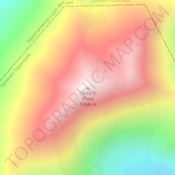 Cerro El Plata地形图、海拔、地势
