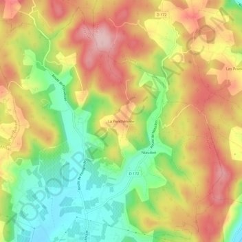 La Penchénerie地形图、海拔、地势