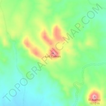 Las Cuevas地形图、海拔、地势
