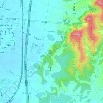 筆架山地形图、海拔、地势