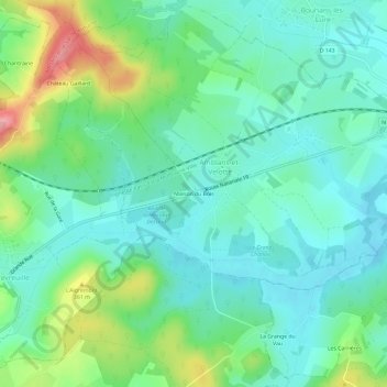 Maison du Bois地形图、海拔、地势