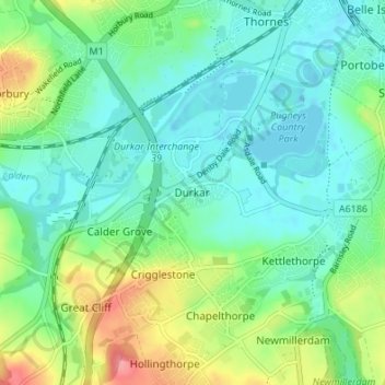 Durkar地形图、海拔、地势