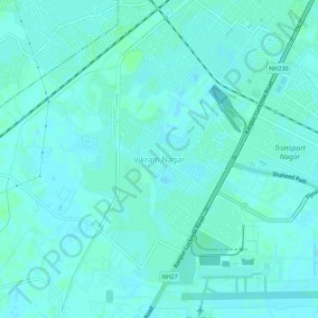 Vikram Nagar地形图、海拔、地势