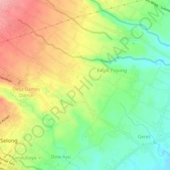 Lombok Timur地形图、海拔、地势