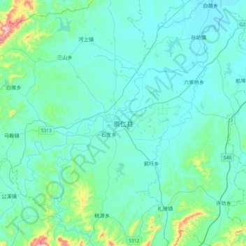 崇仁县地形图、海拔、地势