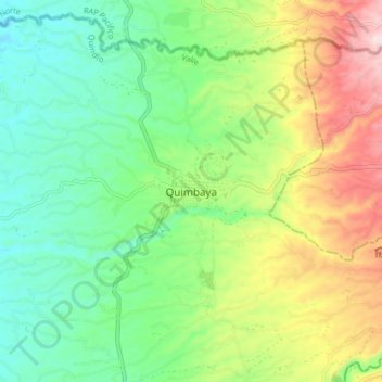 Quimbaya地形图、海拔、地势