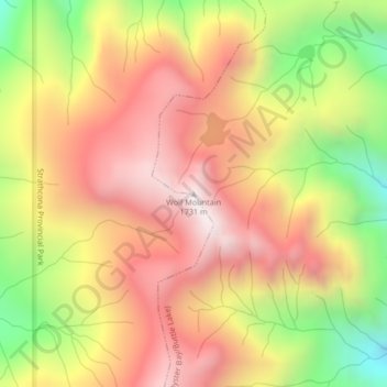 Wolf Mountain地形图、海拔、地势